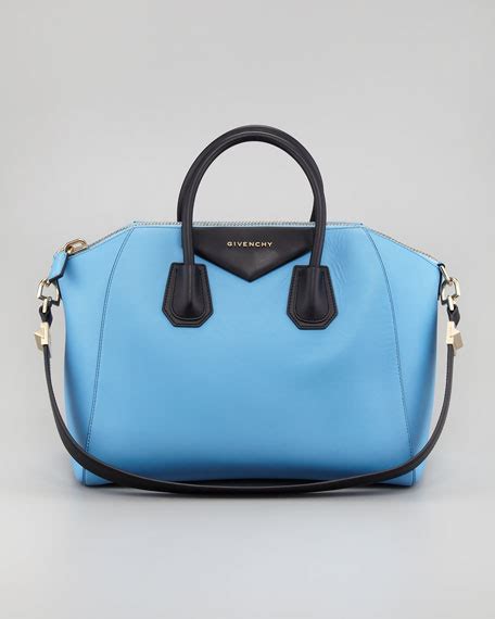 Givenchy Antigona Colorblock Medium Satchel Bag, Blue/Black